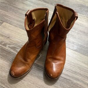 Frye Tan Leather Western Boots
